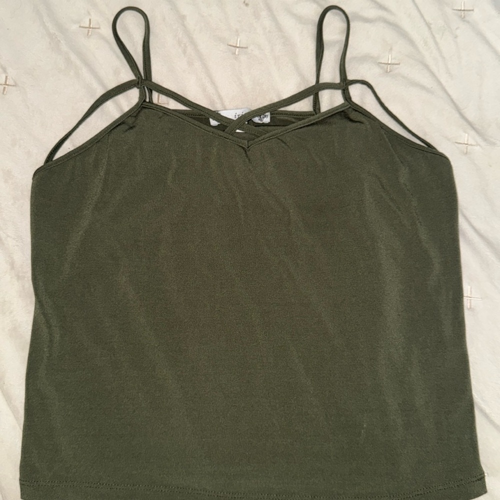 Army green tank top